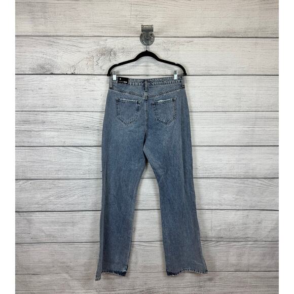 Fashion Nova Women's Go Back To The 90's Side Slit Button Fly Jeans Size 9 - Picture 8 of 9